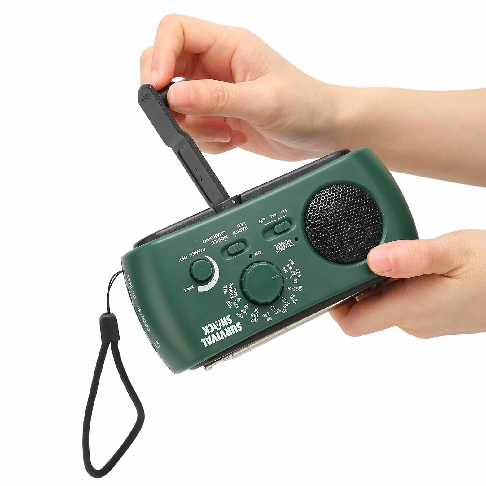 Ejoyous Radio Korbowe z latarką słoneczną i LED, Awaryjne Radio Przenośne z Ręcznie korbą W/FM/SW, Korba Słoneczna, Wetterradio