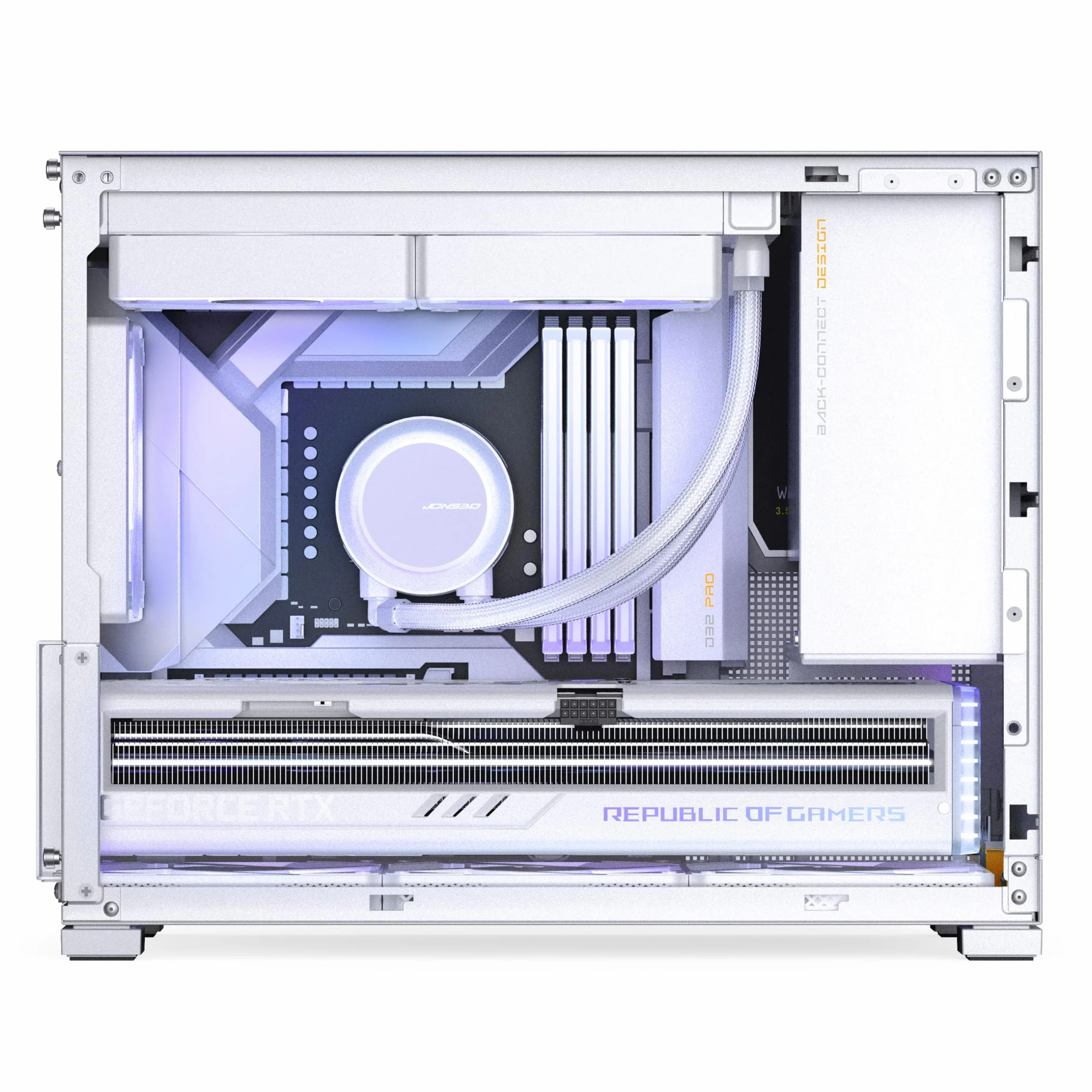 Jonsbo D32 PRO obudowa PC biała – kompaktowa obudowa mATX z obsługą Back-Connect, szkło hartowane, filtr kurzu i chłodzenie High-End