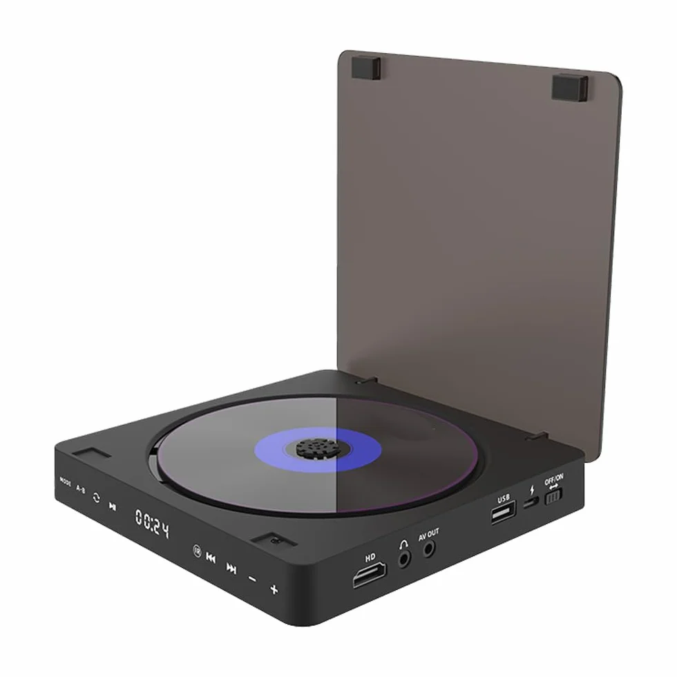 Odtwarzacz DVD do telewizora, HD 1080P Przenośny odtwarzacz CD VCD Hifi Stereo Odtwarzacz wideo do projektora z kablem HDMI, pilotem zdalnego sterowania i wejściem USB