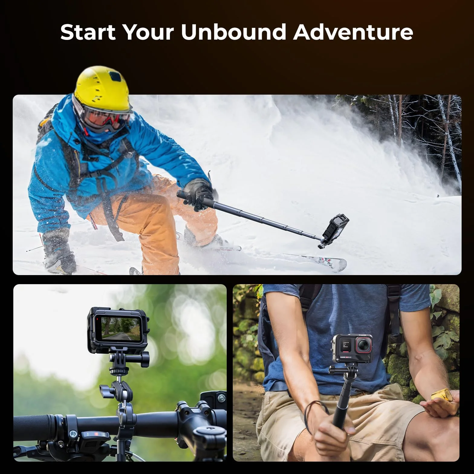 SmallRig Utility Frame Cage do Insta360 Ace Pro 2 / Ace Pro, obsługuje poziome i pionowe zdjęcia, rama montażowa kamery akcji z pazurem montażowym i zimną stopką - 5000