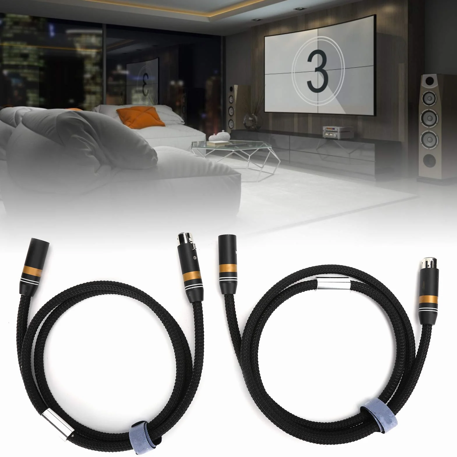 A202X XLR Męski na XLR żeński Kabel Sygnałowy Połączeniowy Wysokiej ści Kabel Przewodzący Dźwięk do Wzmacniaczy, 2 szt., Konstrukcja z Nylonowym Oplotem (2M)