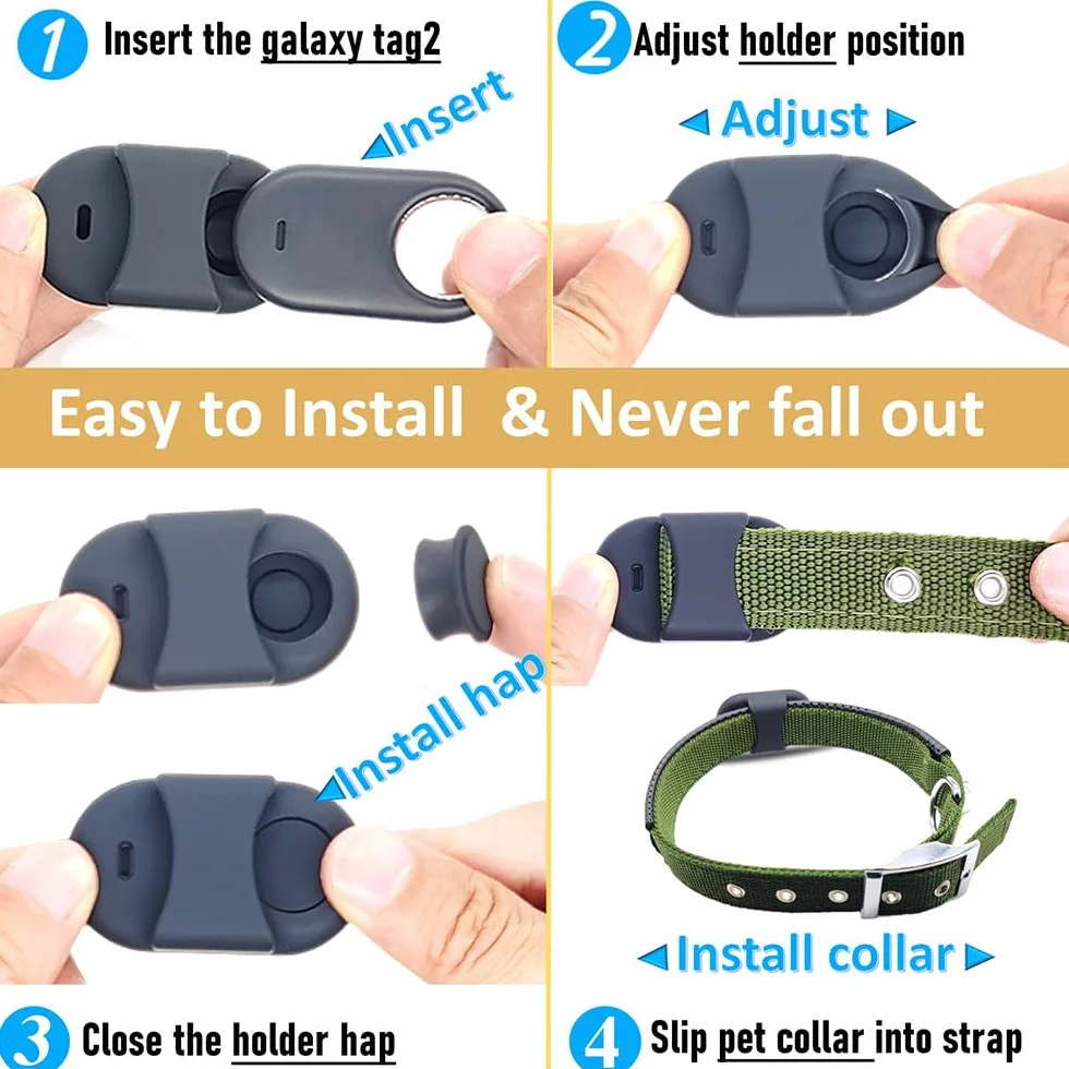 Silikonowy uchwyt Samsung Galaxy SmartTag2, obroża dla psa, wąska gumowa osłona akcesoria, bezpieczne etui Galaxy Tag2 Tracker dla kota, dzieci (2 sztuki)
