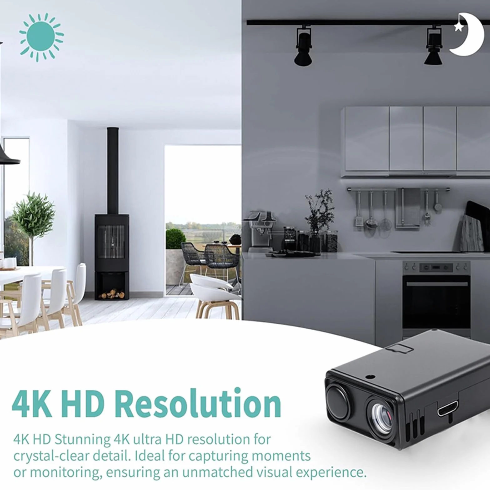 Mała kamera wideo 4K WiFi z wykrywaniem ruchu, mini kamera monitorująca, zdalne sterowanie aplikacją do nadzoru wewnętrznego