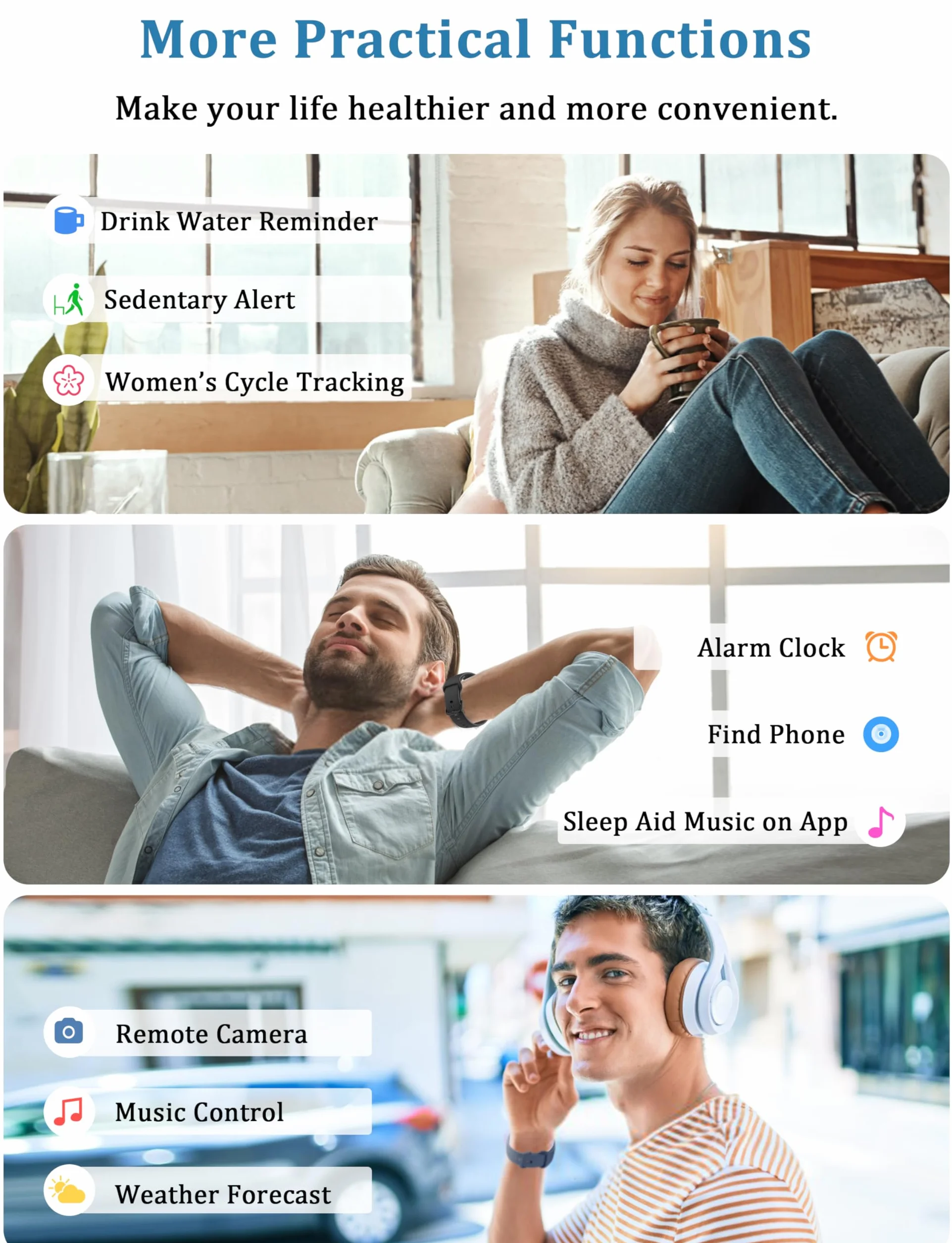 Inteligentny zegarek, wbudowany Alexa, odbieranie/nawiązywanie połączeń, inteligentny zegarek dla kobiet i mężczyzn, smartwatch 1,83'', wodoodporny zegarek sportowy IP68, pulsometr SpO2, monitor