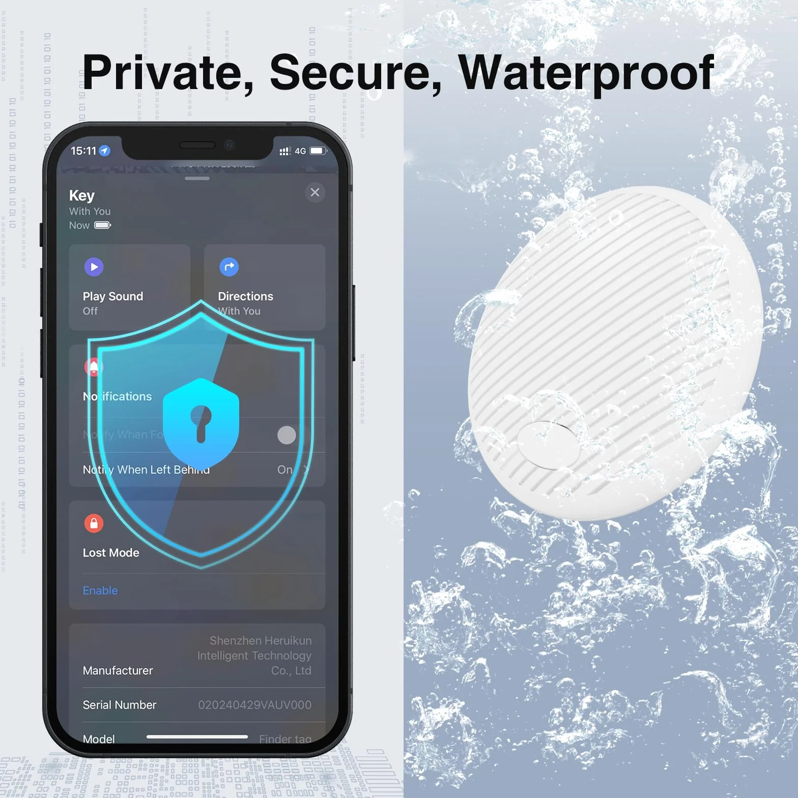 Smart Tracker Tag 2 sztuki kompatybilny z Apple iOS wodoodporny IP68 Bluetooth lokalizator