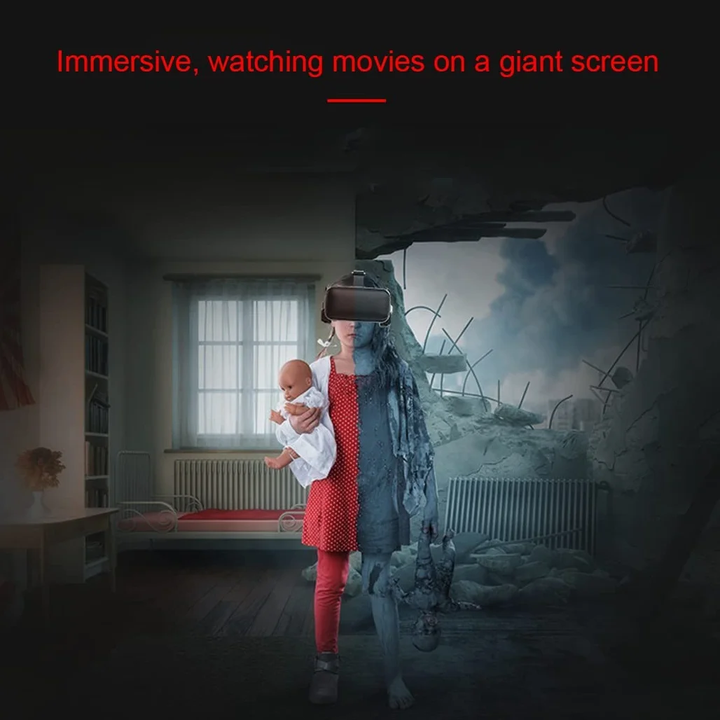 Okulary VR, Virtual Reality VR, Słuchawki 3D VR Kompatybilny ze wszystkimi Gli, Regulowany obiektyw do filmów i gier 3D, dla iPhone 13 Pro Max/13 Pro/13/12/11, dla Samsung Galaxy S21, Huawei, Xiaomi