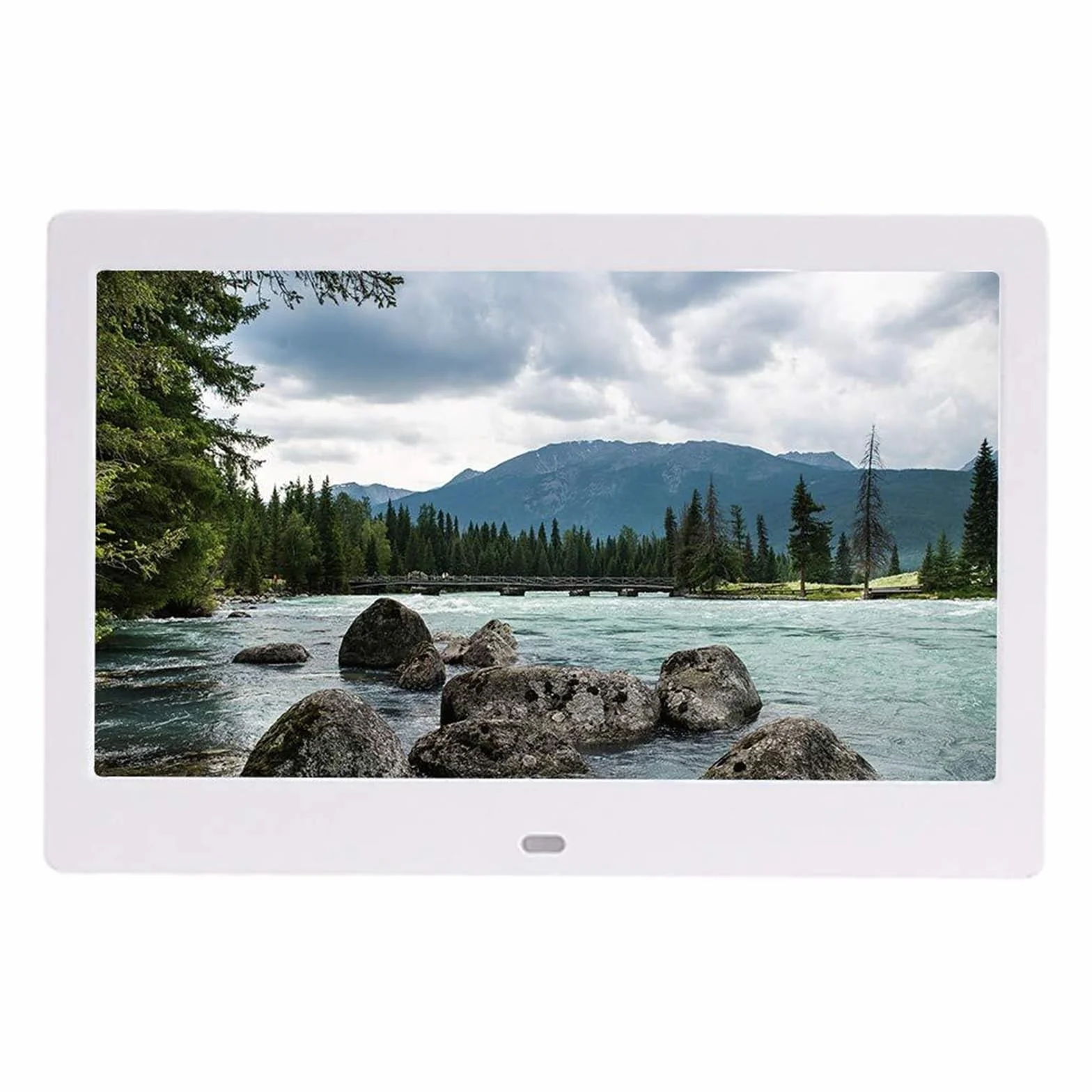 10-calowa cyfrowa ramka na zdjęcia Elektroniczna maszyna reklamowa albumów do odtwarzania muzyki wideo Prezent dla domowego biura(White)
