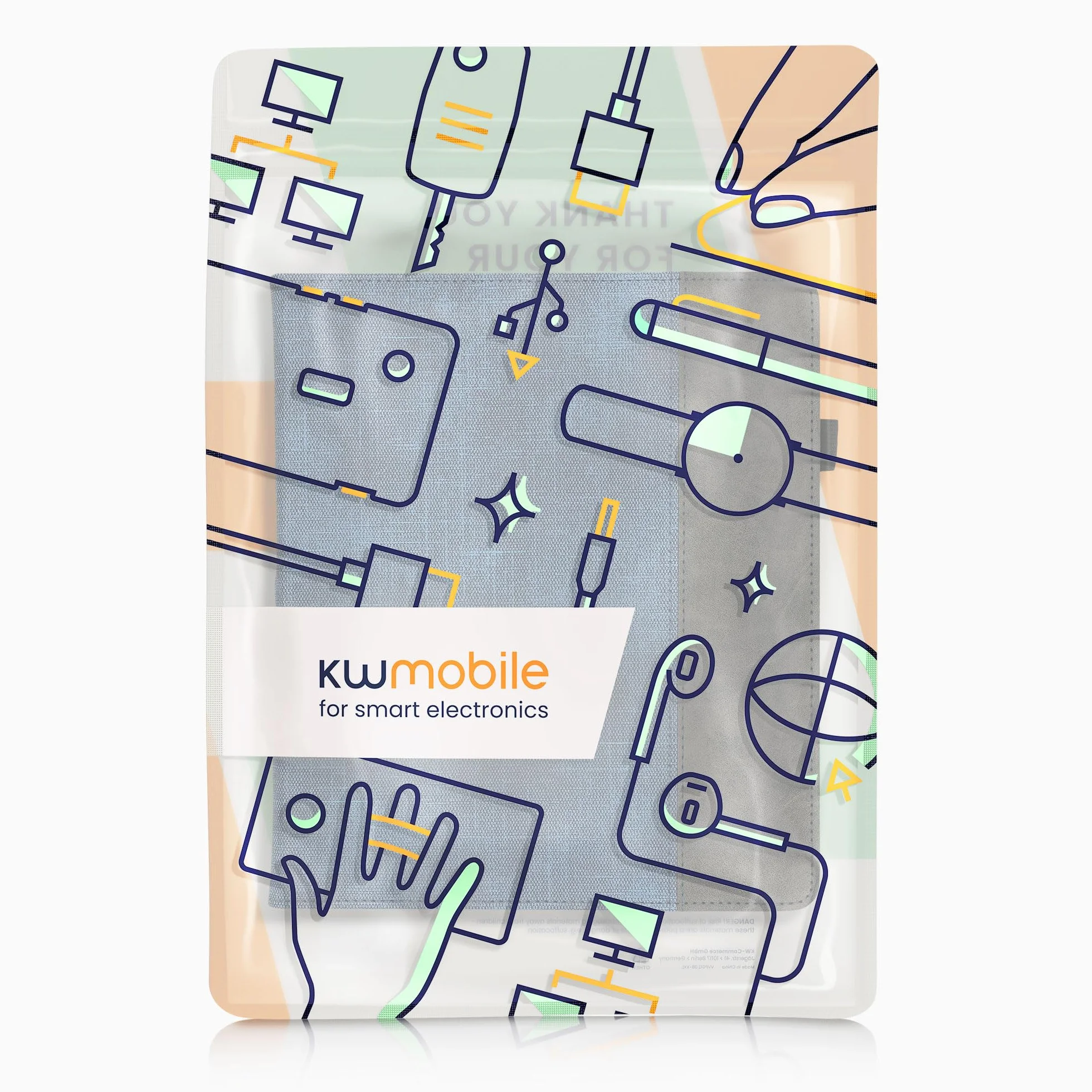 kwmobile Pokrowiec kompatybilny z Amazon Kindle Scribe (2024) pokrowiec - etui ze sztucznej skóry/zamszu ze stojakiem - ciemnoniebieski/ciemnoszary