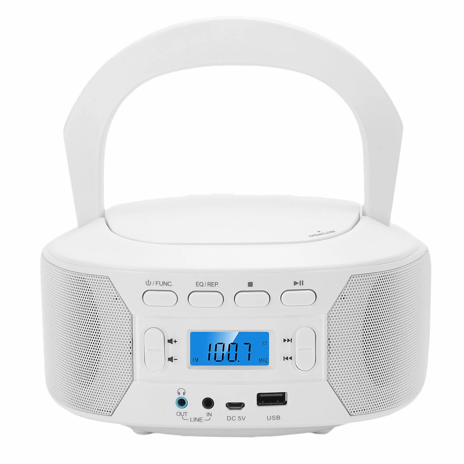 Tonysa Przenośny Odtwarzacz CD, CD RW MP3 USB AUX Odtwarzacz Muzyczny BT, Obsługa Radia FM, Płyta CD z książką dźwiękową do Domu/na Zewnątrz (wtyczka UE)