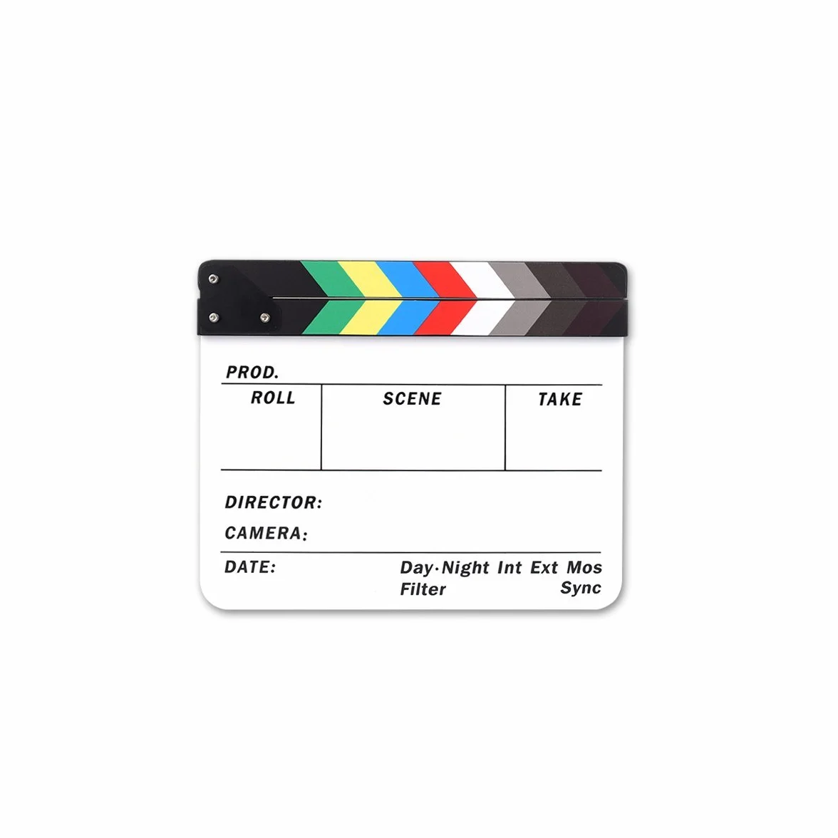 AFAITH Profesjonalna klapa filmowa, kamera studyjna, wideo, akrylowa, suchościeralna, 25 x 30 cm, z kolorowymi patyczkami SA009