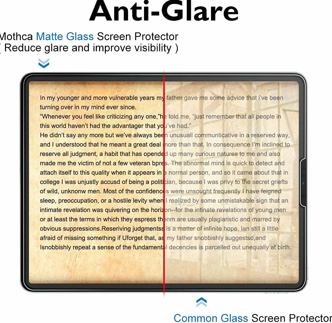 Mothca Matowa Szkło Hartowane Ochronna na Ekran do iPad Pro 11 Cala (2018-2021) i iPad Air 10,9 Cala (2020-2022) 9H