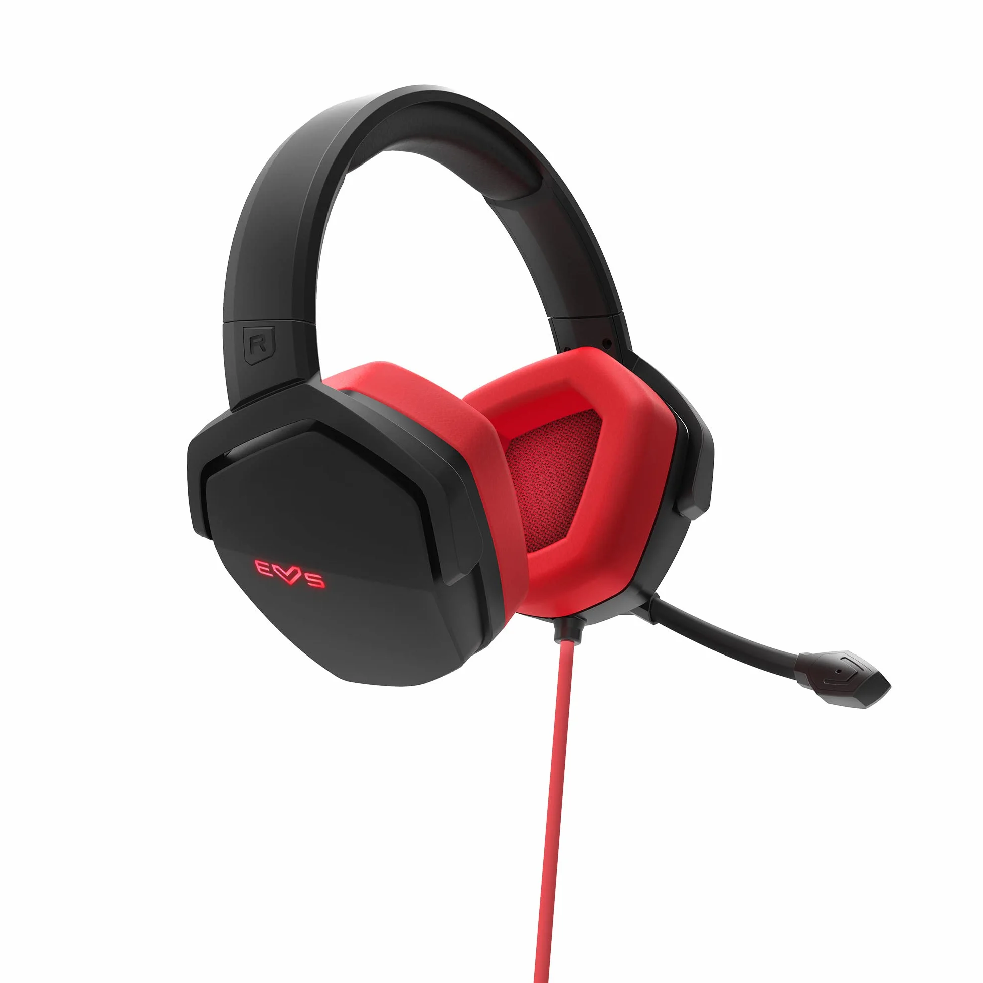 Energy Sistem ES Gaming Headset ESG 4 Surround 7.1 Red Zestaw słuchawkowy Gamer Kaski na PC z wkładkami LED (LED, dźwięk przestrzenny 7.1, Skórzane wkładki douszne)- Czerwony