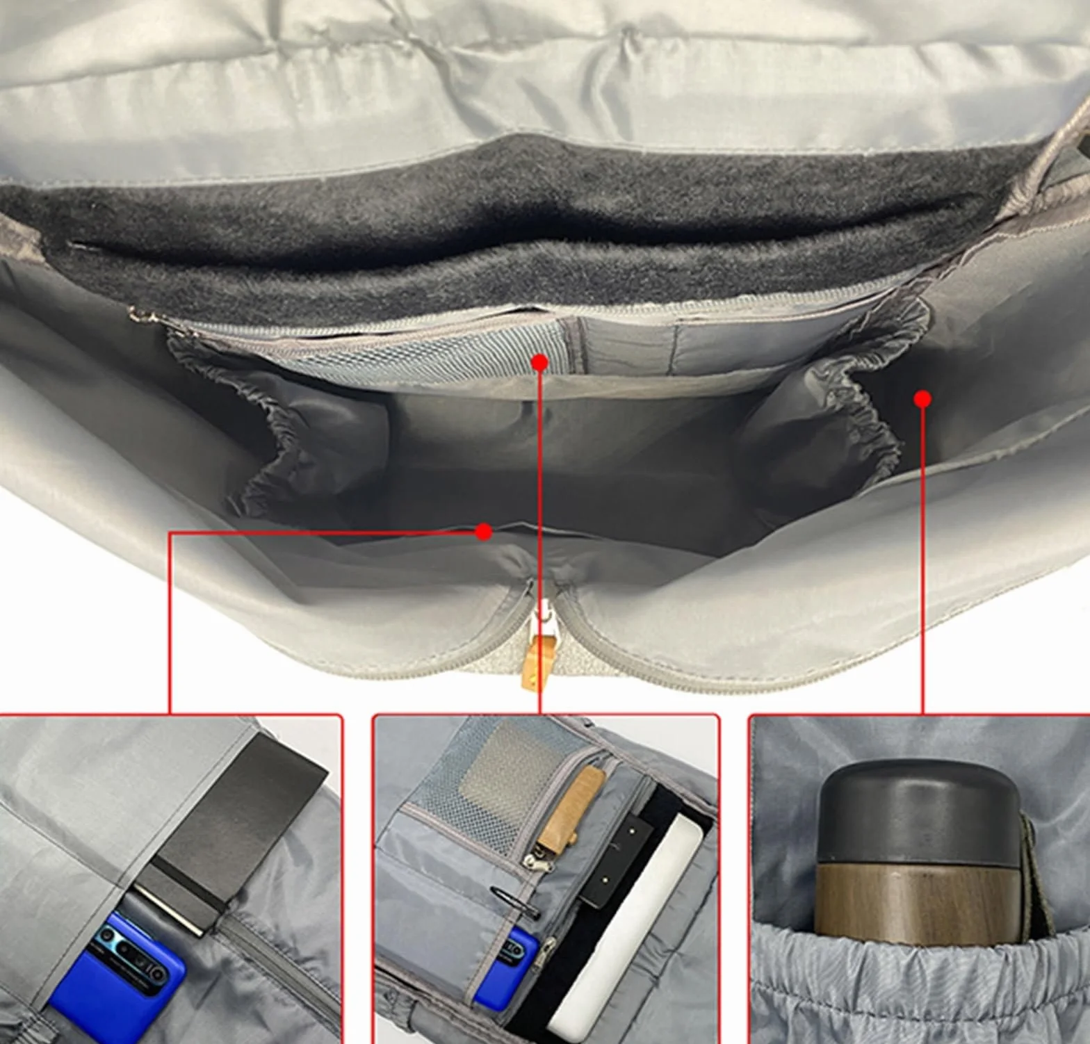 Torba na Komputer Plecak na Laptopa Plecak Męski Na Laptopa 19,6 Cala, Wodoodporny Plecak Do Pracy. Plecak Do Szkoły Średniej Torba Biznesowa Torba na Laptopa(Gray)