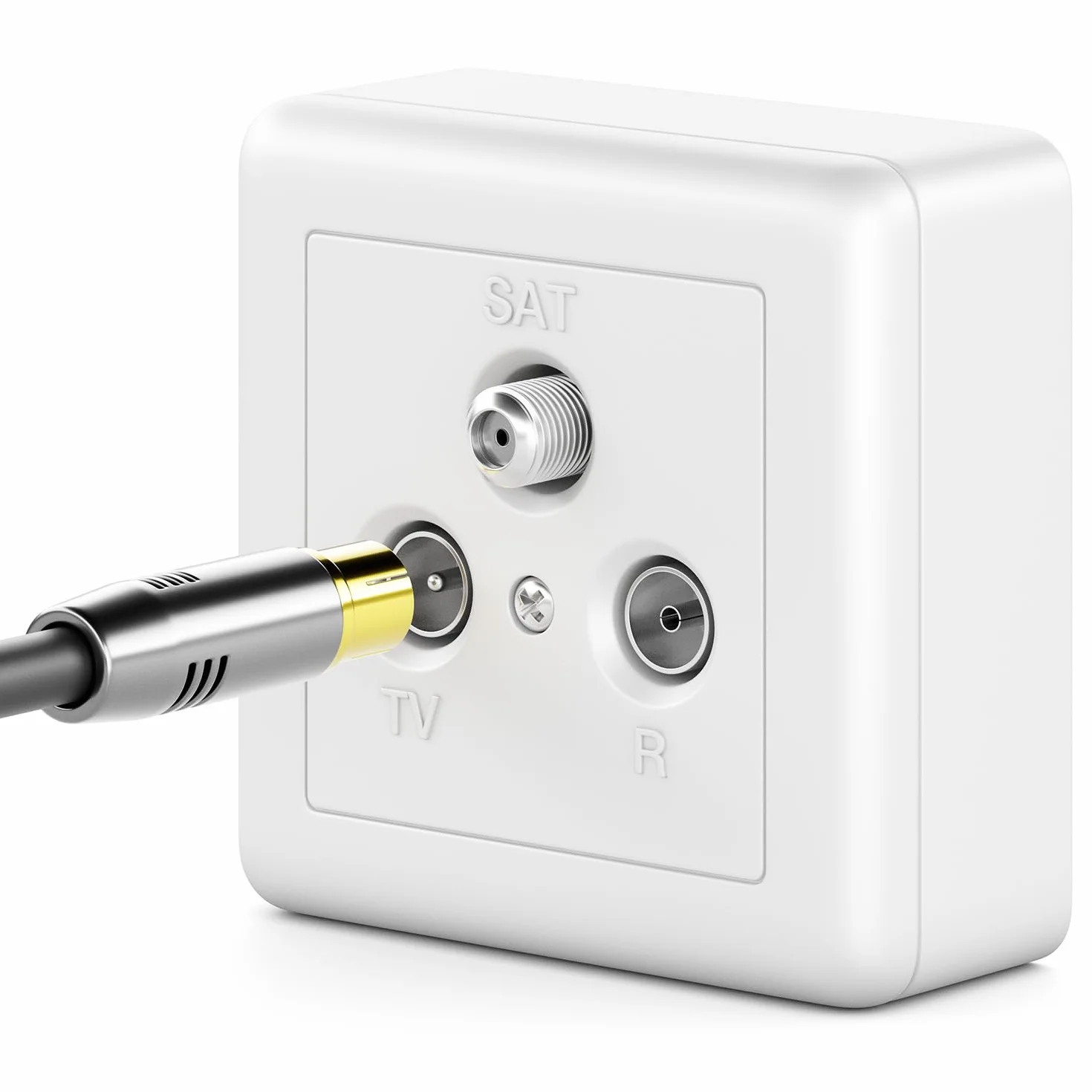 deleyCON 2m 4K TV Kabel Antenowy Koncentryczny Kabel TV HDTV FULL HD - Wtyk IEC na Gniazdo IEC - Metalowe Wtyki - Analogowy Cyfrowy - Czarny