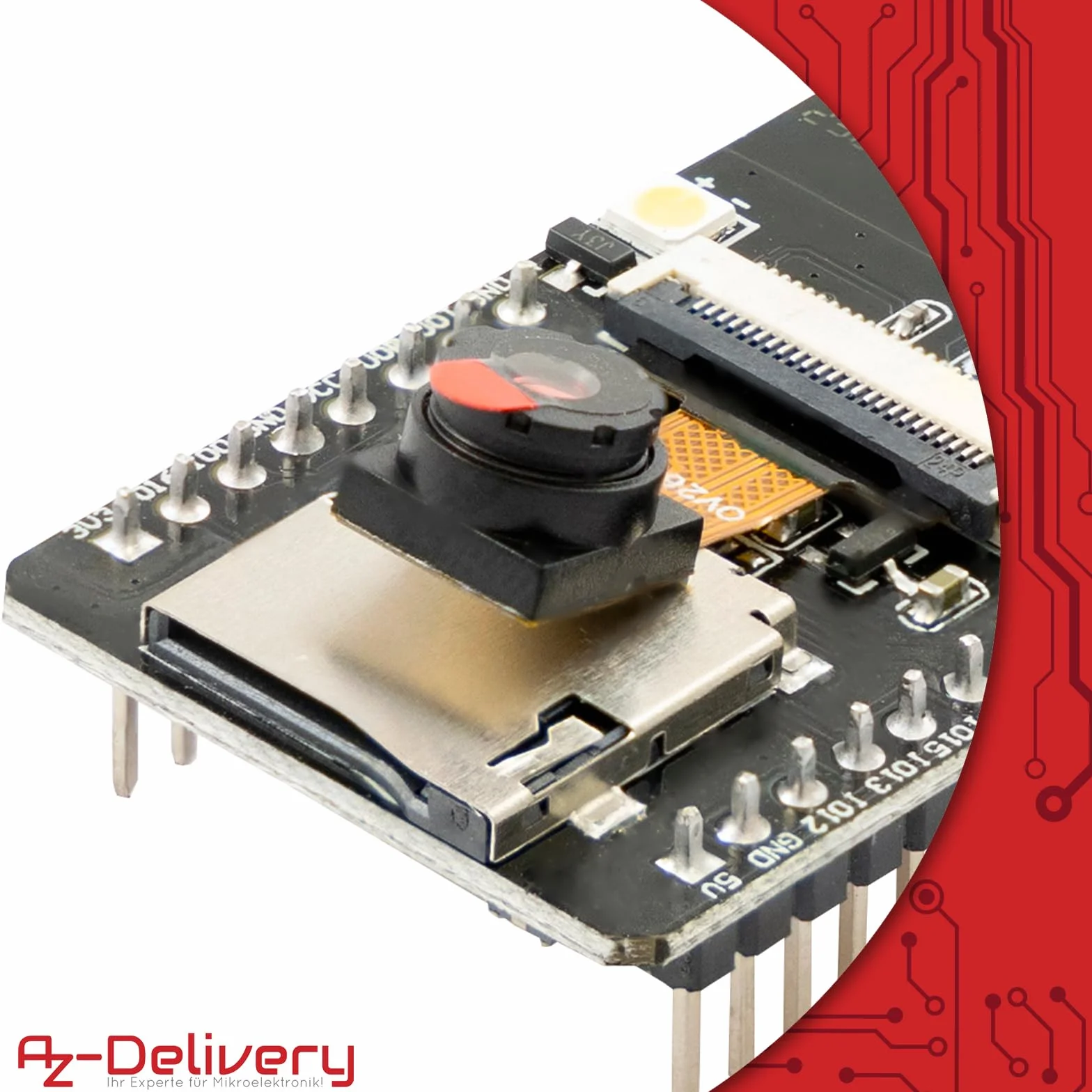 AZDelivery Moduł kamery ESP32 + Bluetooth ESP32 5V dwurdzeniowy 32-bitowy procesor z płytką rozwojową aparatu 2MP kompatybilny z Arduino, w tym e-book!