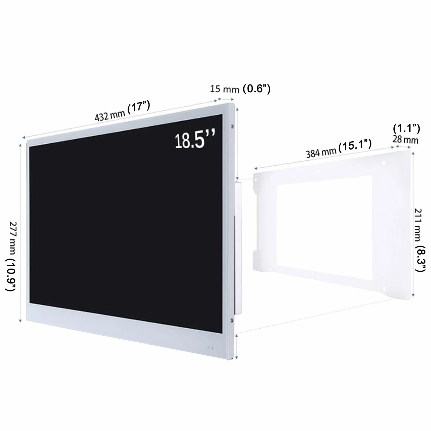 Telewizor Soulaca 18,5 cala Smart LED TV, biały, do łazienki, 1080P, wodoszczelny, z Wi-Fi i Bluetooth, zintegrowany z głośnikiem, system Android 14.0, W185