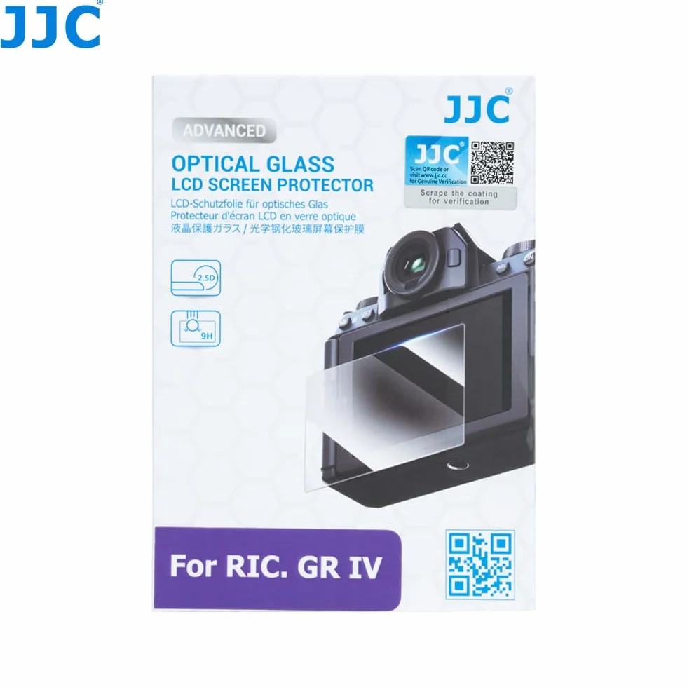 Osłona ekranu o twardości 9H JJC kompatybilna z Ricoh GRIV, GR4, GR IV HDF, monochromatyczna, hartowane szkło ochronne LCD o grubości 0,3mm, odporne na zarysowania, kurz i odciski palców