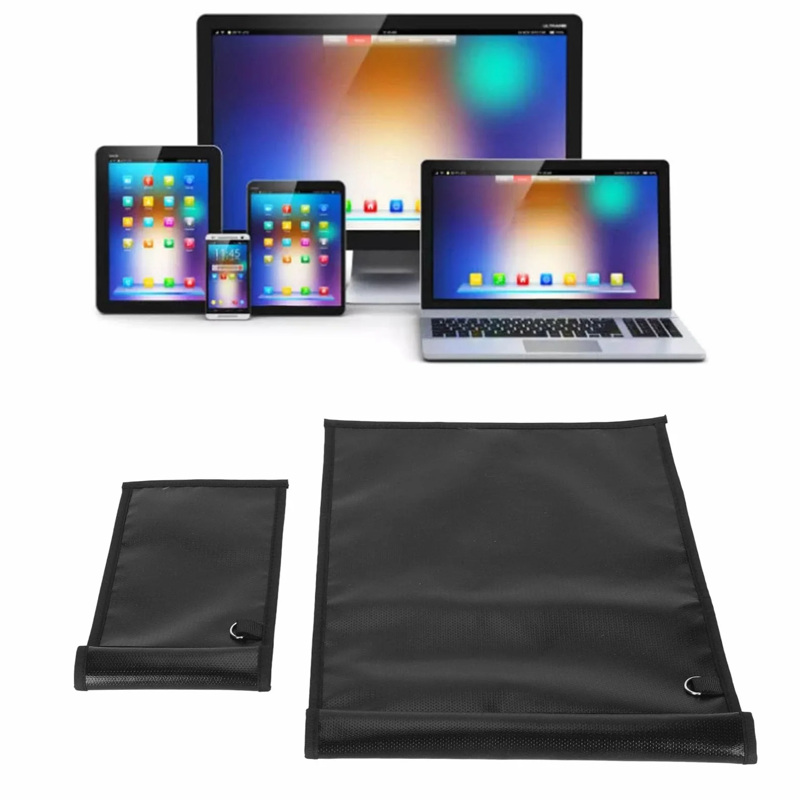 Torby Faradaya na Telefony, 2 szt. Torby Faradaya Dowód EMP na Laptopy, Tablety i Kluczyki do Samochodu, Brelok do Kluczy, Wodoodporny Ognioodporny Pokrowiec Faradaya 8,2 X 4,7