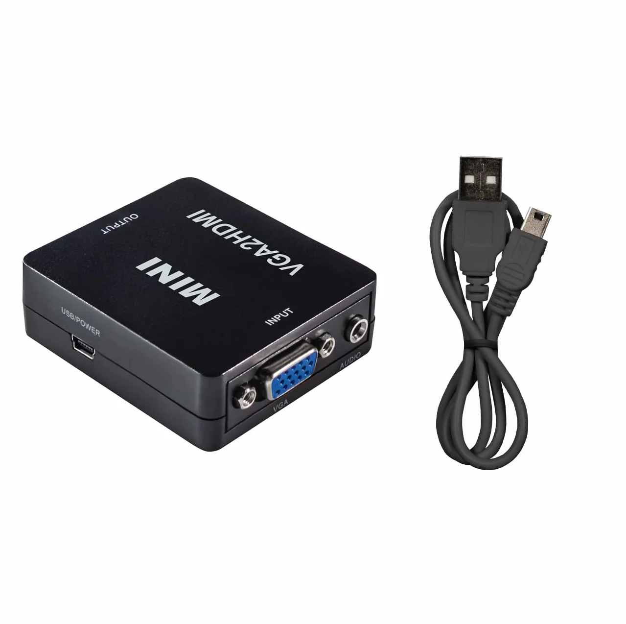 MAXTRACK Konwerter VGA na HDMI – CS40L, adapter HDMI, VGA na HDMI, Plug & Play, 1080p/60Hz Full HD, adapter VGA na HDMI kompatybilny z PC/laptopem, projektorem, monitorem, w zestawie kabel zasilający
