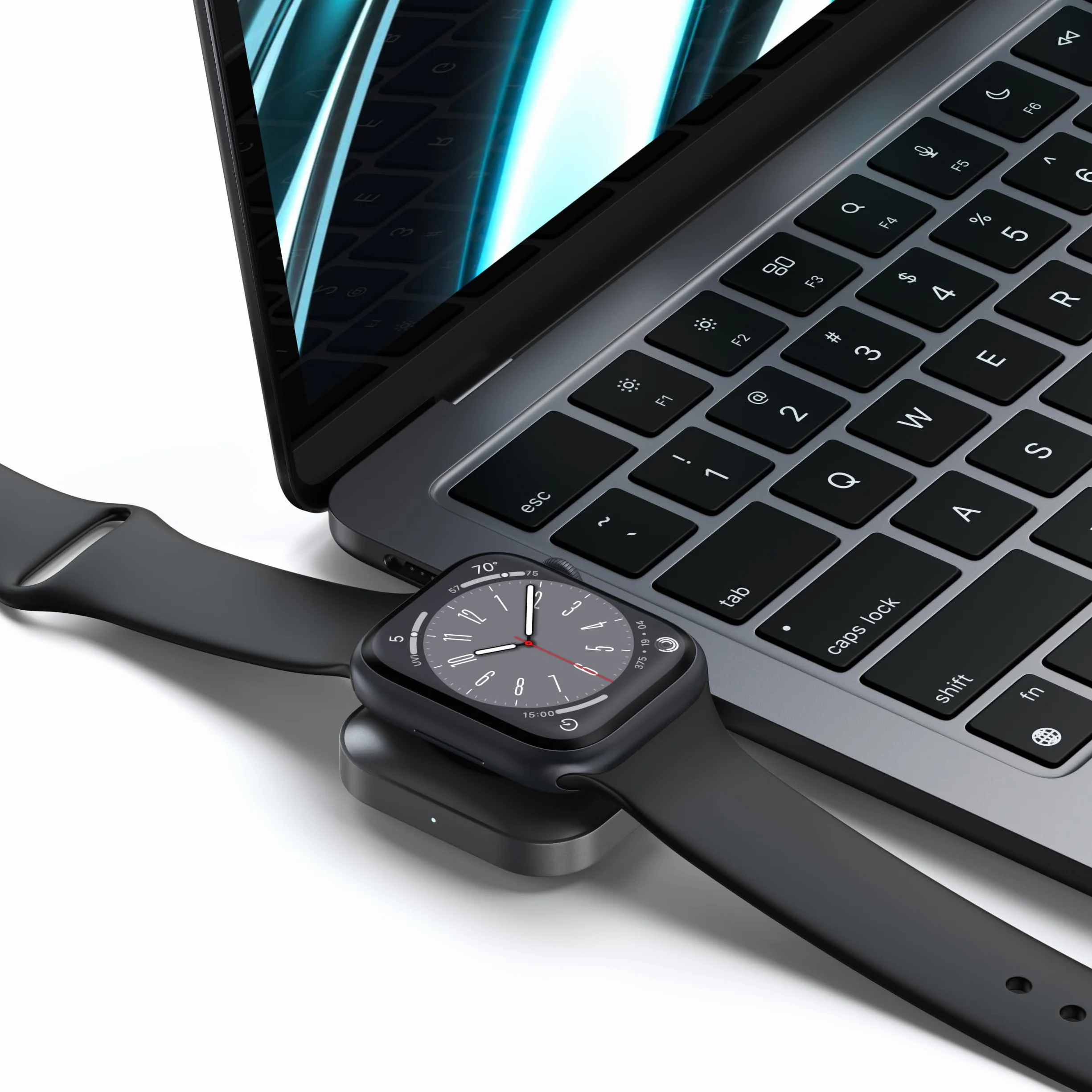 SATECHI przenośna ładowarka USB-C do Apple Watch, 5 W | Aluminiowa obudowa, certyfikat MFi, do Apple Watch Series 1–11, Ultra 1–3, SE 1–3 oraz AirPods