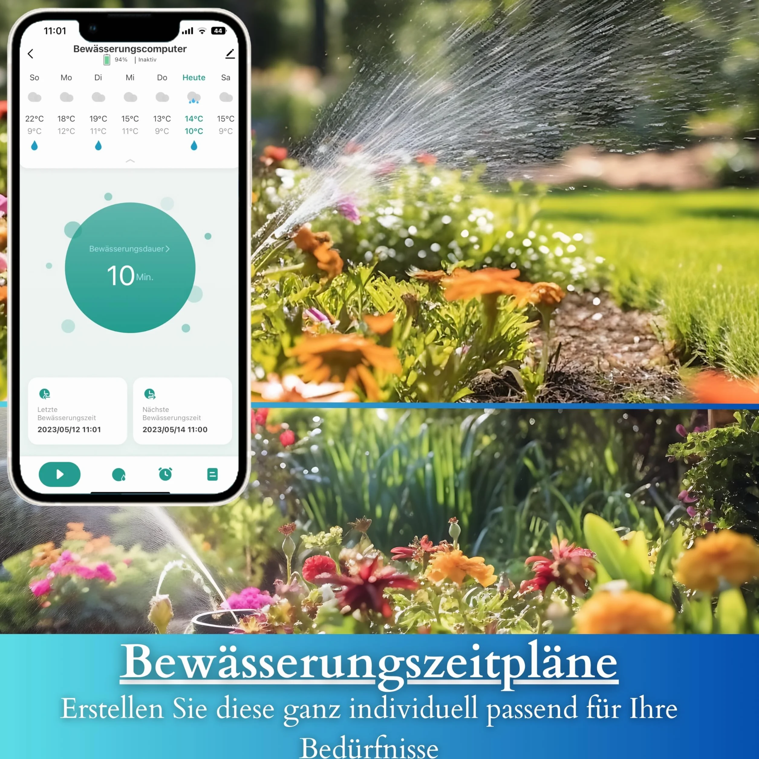Echos Komputer do nawadniania z Bluetooth, system nawadniania Alexa, Google Assistant, zegar czasowy do ogrodu, automatyczne nawadnianie, zegar do nawadniania ogrodu, wodomierz czasowy