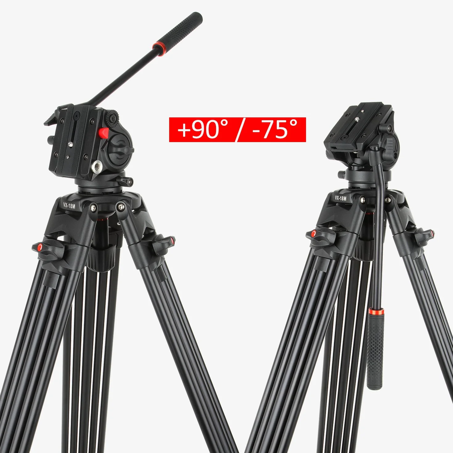 VILTROX VX-18M 188cm profesjonalna statyw kamera wideo ze stopu aluminium wytrzymała panoramiczny z głowicą płynną do aparatu DSLR i nagrywarka wideo kamer DV