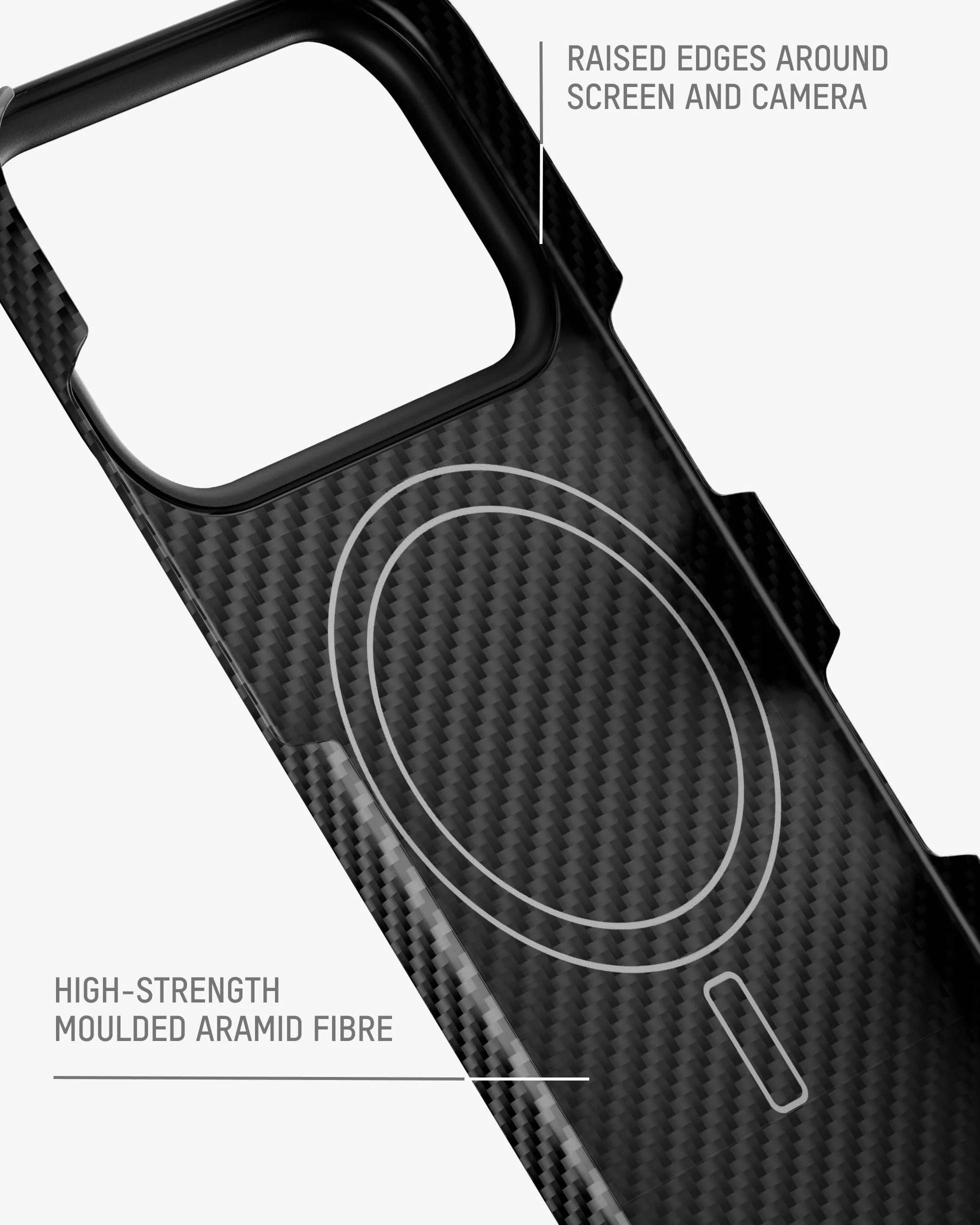 Mous Slim etui na iPhone Air 6,5", kompatybilne z MagSafe – Super Thin – Magnetyczne etui na iPhone 17 Air z włókna węglowego, kolor czarny