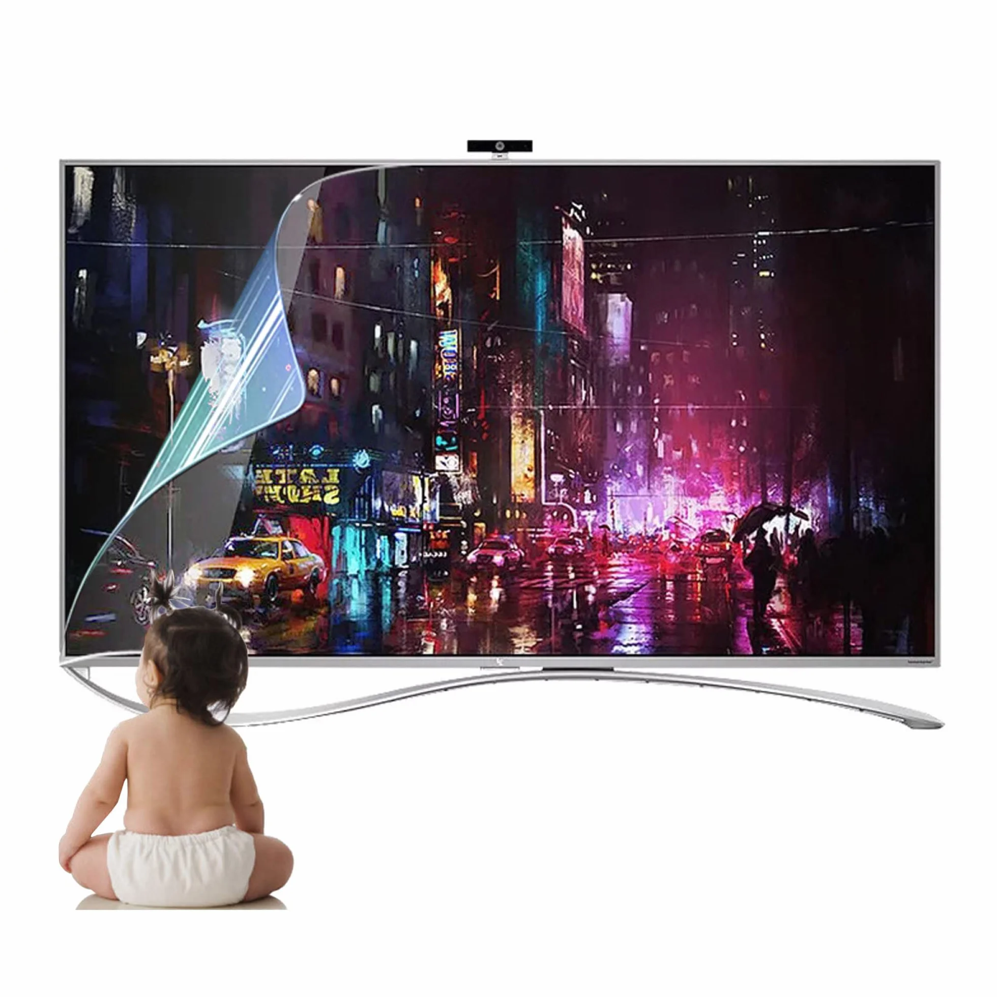 z AntiGlare-65in LCD Ochrona oczu Film telewizyjny AntiBlue Light Brak bąbelków przed zarysowaniami dla telewizorów HDTV LED, 4K OLED i QLED,Folia ochronna na ekran telewizora