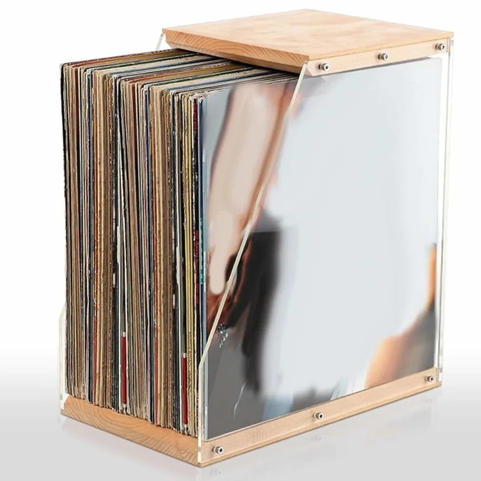 Uchwyt na płyty CD Etui do przechowywania płyt CD z litego drewna, stojak na płyty, dekoracja biurka, do książek, magazynów, domu, sypialni, miłośników muzyki