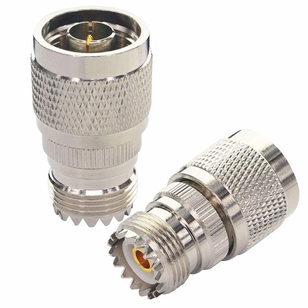 RF Coaxial Adapter UHF Female to N Male Adapter UHF to N Coaxial Male 2 sztuki SO239 to N Adapter Amateur Radio Antenna Adapter for Antenna/WLAN Device/WLAN/Radio
