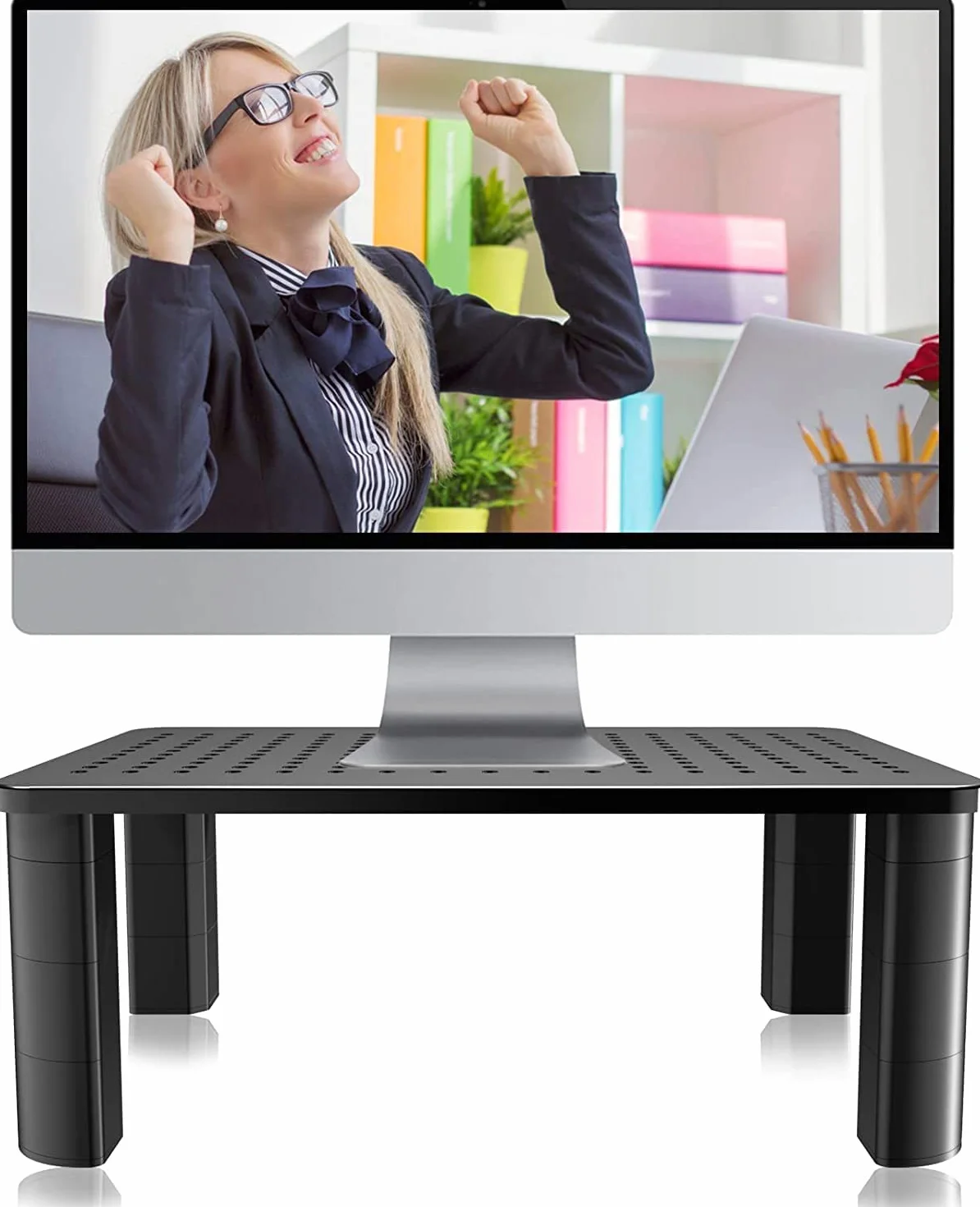 Pholiten Obsługa monitora, podniesionego na ekranie regulowanym 4 wysokości, obsługuje komputer/laptop, zapisz miejsce, monitor maksymalny 20 kg MST008
