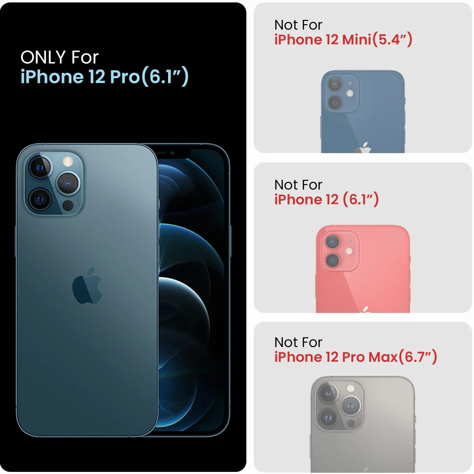 FireNova Kompatybilne z etui na iPhone'a 12 Pro, [wbudowana osłona aparatu] silikonowe, odporne na wstrząsy ochronne etui na telefon z miękką wyściółką z mikrofibry, 15.5 cm, turkusowe