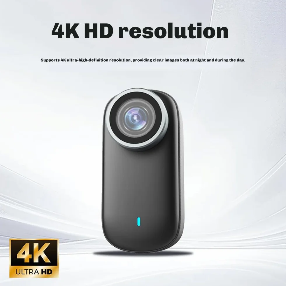 Sporty na świeżym powietrzu monitorowanie zwierząt 4K WiFi mini kamera kciuk szerokokątny obiektyw do rowerów, motocykli, kasku, kota, psa, 128 g