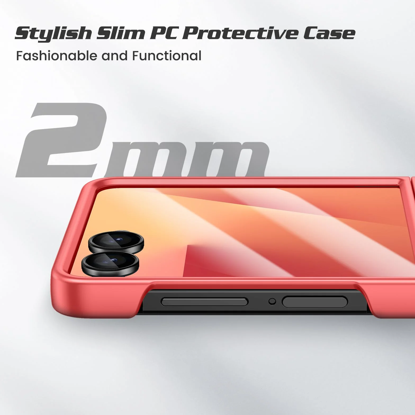 Etui ochronne Samsung Galaxy Z Flip 7 Mag Safe, ultracienkie, wbudowana osłona ekranu, twarde PC