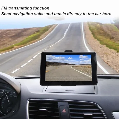 Nawigator GPS, 7-calowy Ekran Dotykowy HD Nawigacja GPS ze Wskazówkami Głosowymi dla Win CE6.0, 256MB R AM 8GB ROM, Przenośny System GPS dla Samochodów Ciężarowych Autobusów