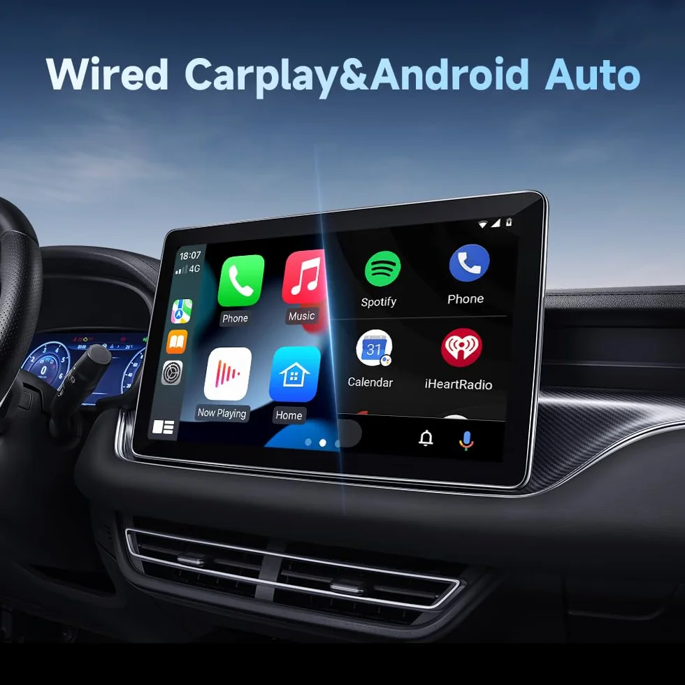 Mini bezprzewodowy adapter Carplay 2025, łatwy w konfiguracji i aktualizacji przewodowej CarPlay i Android Auto do bezprzewodowego, szybkie łączenie, przenośny mini klucz do zabawy, pasuje do