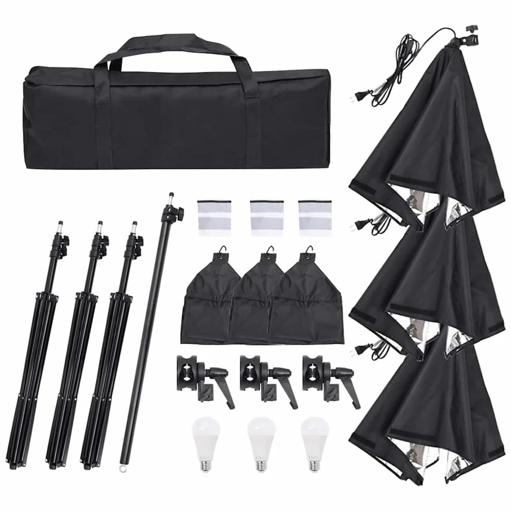 Zestaw do studia fotograficznego z oświetleniem LED Softboxe, regulowany aluminiowy statyw, 5 kolorowych rolek tła, reflektor 5 w 1, idealny do fotografii studyjnej, wideo