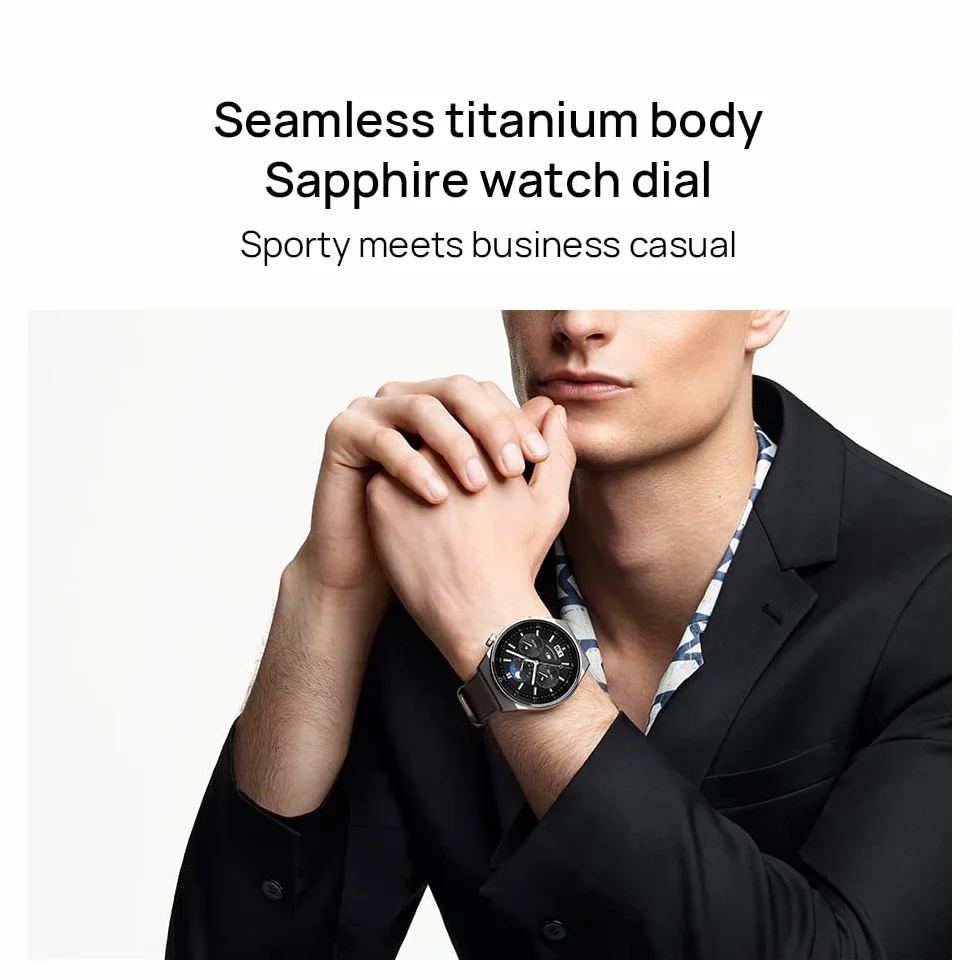HUAWEI WATCH GT 3 Pro 46 mm Smartwatch, tytanowa obudowa, tryb swobodnego nurkowania, wytrzymała bateria, szybkie ładowanie bezprzewodowe,połączenia Bluetooth, szary