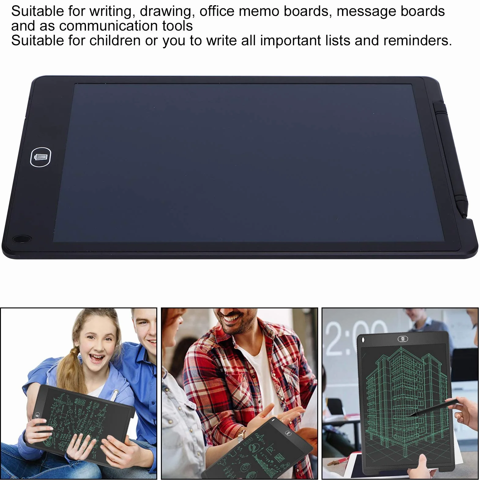 Tablet LCD 12 cali Inteligentna Tablica do Pisania dla Dzieci Elektroniczny Notatnik