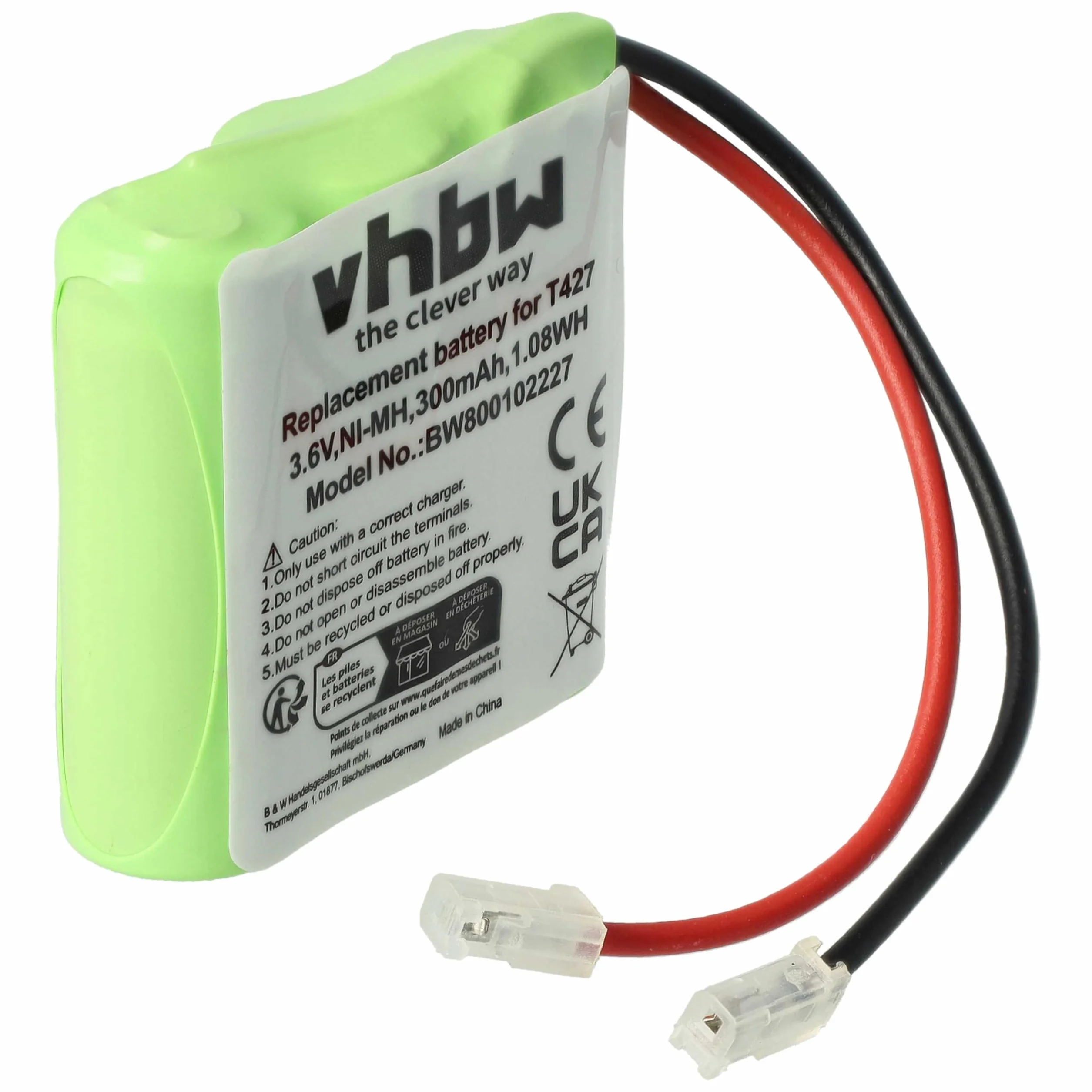 Bateria NI-MH 600 mAh 3,6 V nadaje się do BINATONE, COMMODORE, PANASONIC itp. zastępuje T427, 30AAAM3BMX