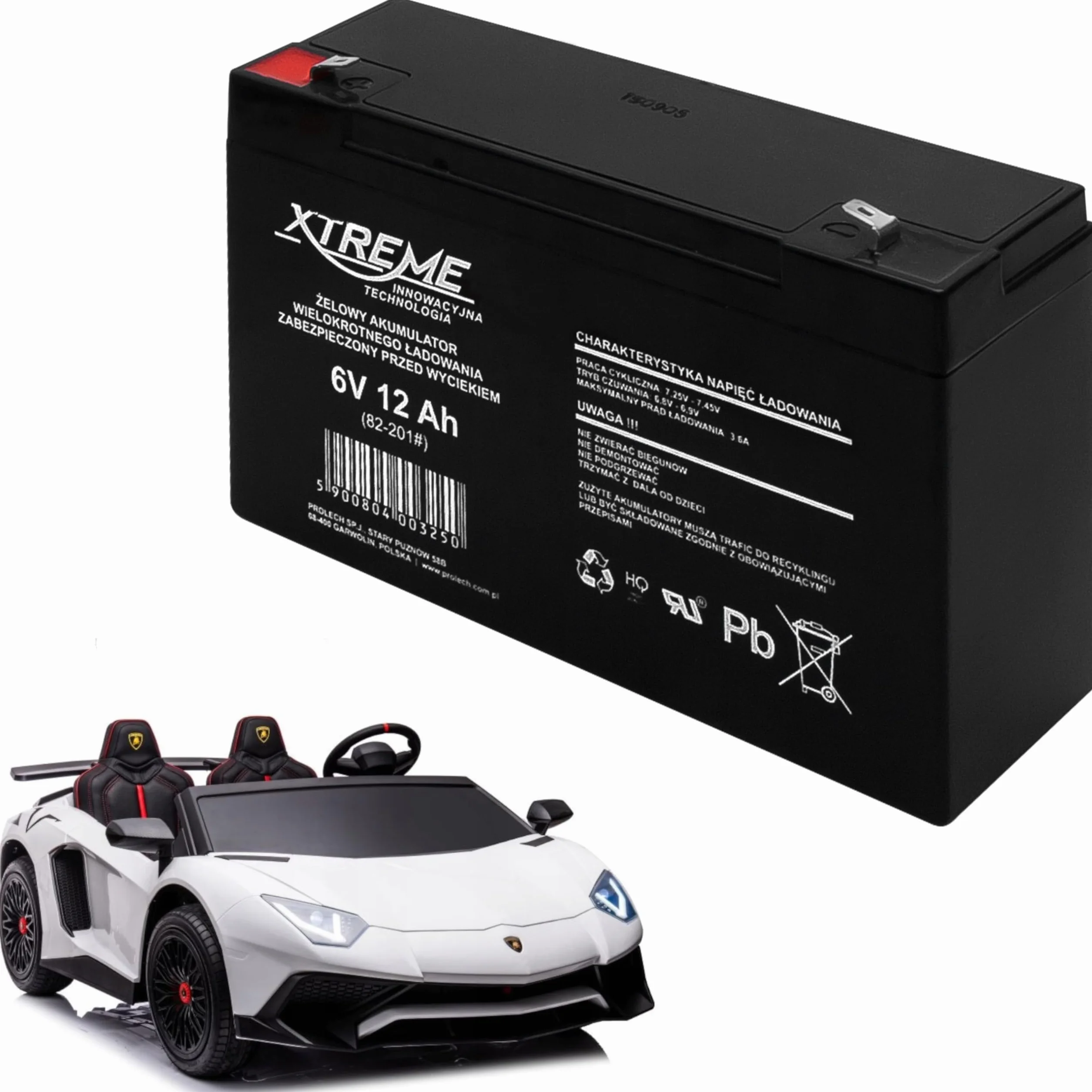 Xtreme akumulator ołowiowy żelowy, ołowiowy, ołowiowy, kwasowy, akumulator (6 V, 12 Ah)