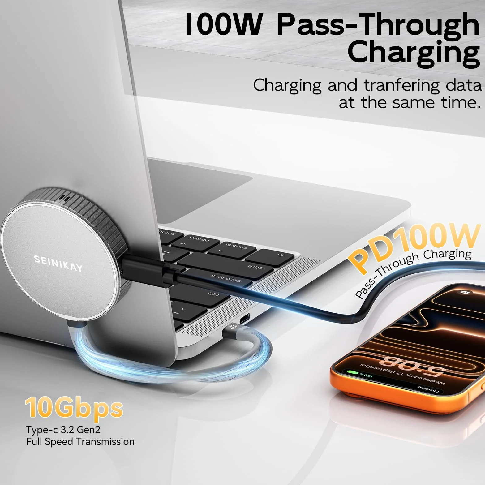 Obudowa Mini M.2, magnetyczna obudowa 2230 M.2 z portem PD do iPhone'a 15 Pro Max ProRes, prędkość 10 Gb/s, obsługuje klawisze M NVME SSD