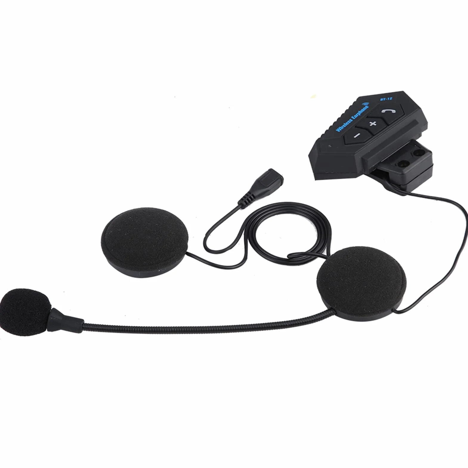 Ejoyous Zestaw słuchawkowy Bluetooth do kasku motocyklowego, słuchawki do kasku motocyklowego, Hi-Fi, bezprzewodowe, czarne