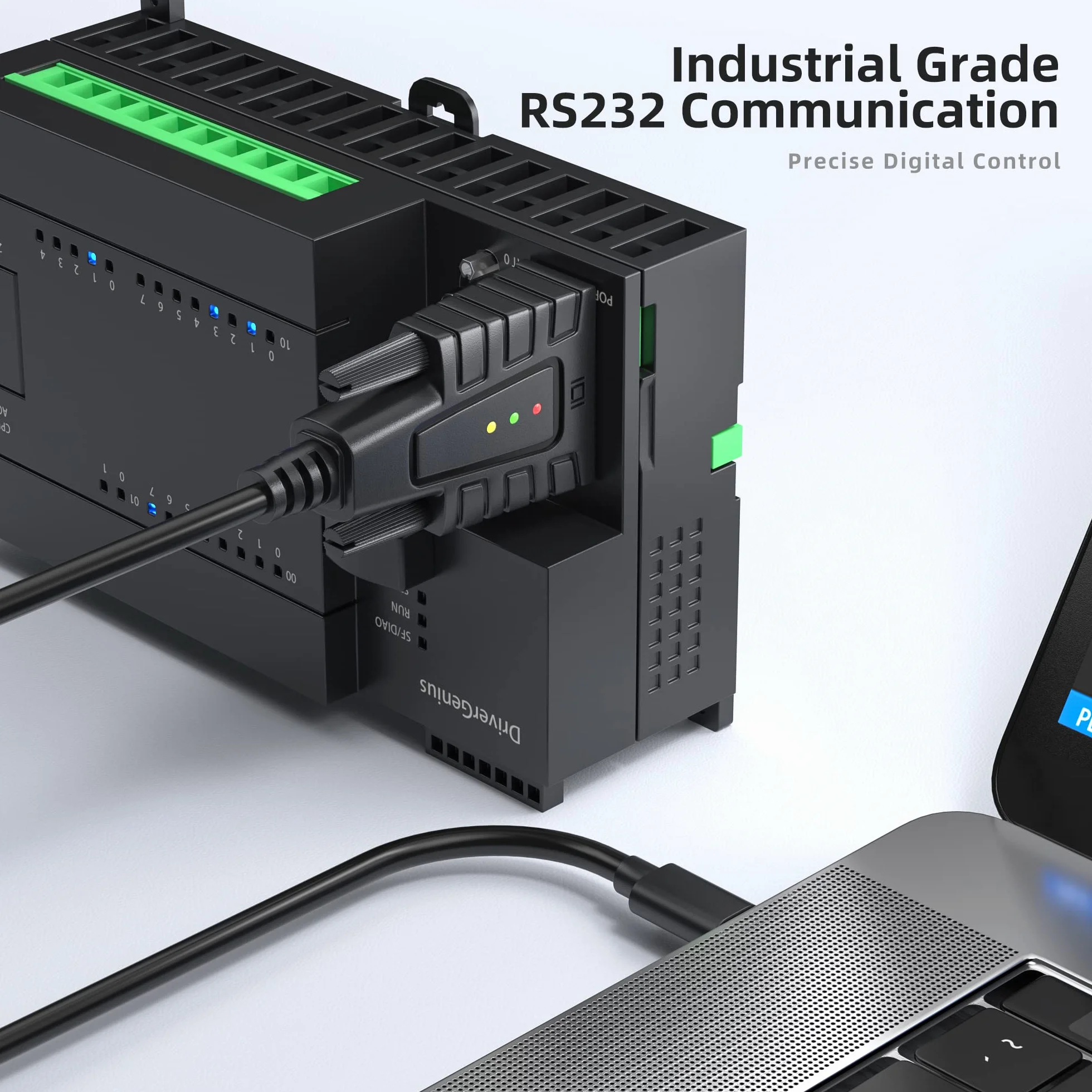 DriverGenius SerialEdgeX Serie | Adapter USB-C do RS232 (DB9) – 1 Port, 3 Diody LED (TX, RX, PWR), Kompatybilny z Windows 11 i macOS 15, Do Zastosowań Serwisowych, Przemysłowych i Programistycznych