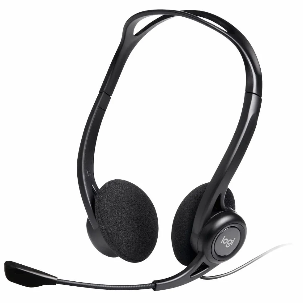Logitech 960 Przewodowy zestaw słuchawkowy stereo USB z redukcją szumów, czarny