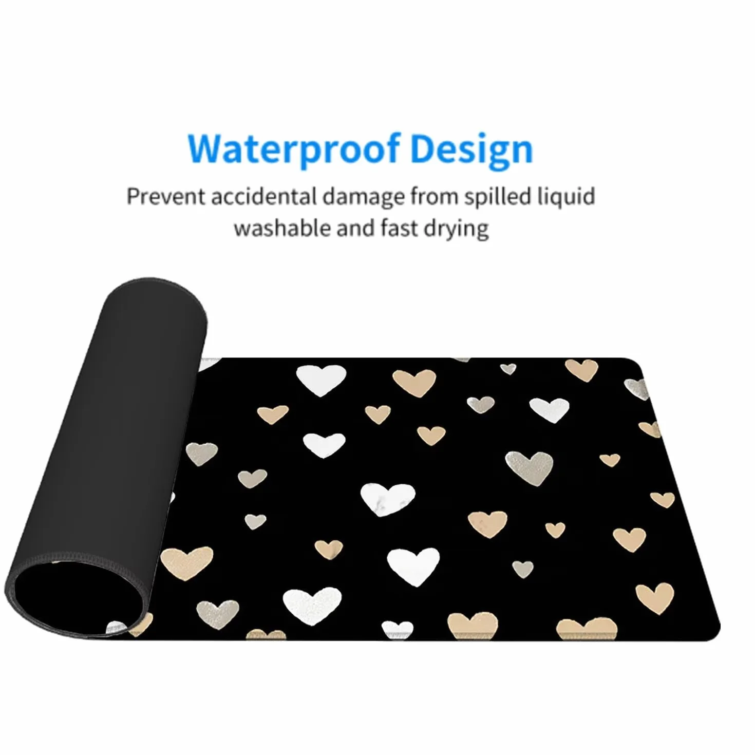 W-2291 Podkładka pod mysz dla graczy, XXL, 1200 x 600 x 3 mm, czarna, akcesoria dla graczy, podkładka pod mysz, duża, z przyszytymi krawędziami, antypoślizgowa, odporna na działanie wody, do biura PC