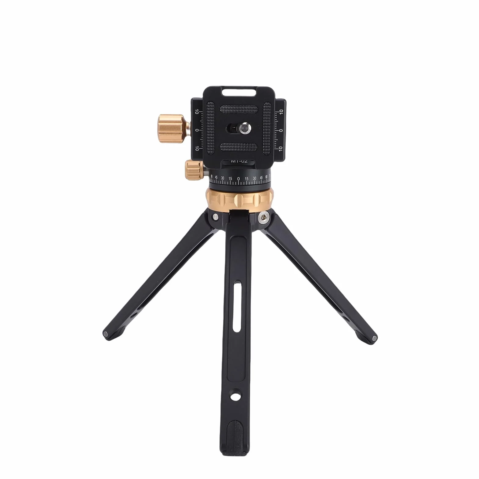 Fabater Mini Statyw, Statyw Stacjonarny z regulacją Wysokości i płytką Szybkiego Uwalniania z głowicą kulową 360° do Vlogowania z kamerą sportową DSLR (GOLD)
