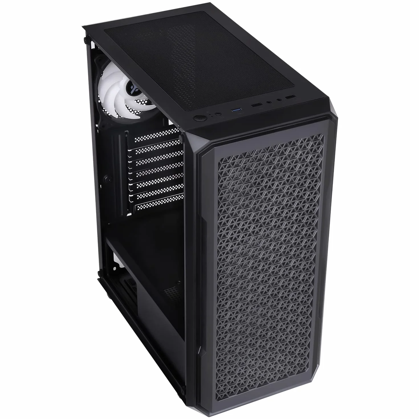 Itek Case Six Triangle - Gaming Middle Tower, 4x12cm ARGB Fan, USB3, panel boczny Temp Glass