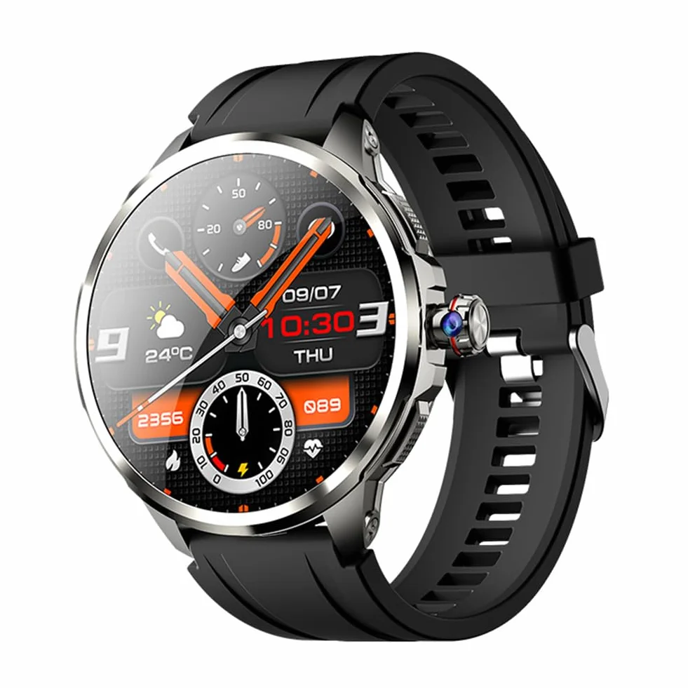 Smartwatch 1,95'' z kartą SIM, z wyciąganą kamerą o wysokiej rozdzielczości obracającą się o 190°, tętno w czasie rzeczywistym, monitorowanie ciśnienia krwi i tlenu we krwi, wodoodporność IP67