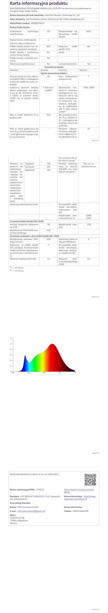 NEEWER Ulepszona lampa studyjna LED RGB ze statywem, sterowana aplikacją, 50 W, 7000 lumenów, IRC97 + 3200-5600K, ściemniany panel fotograficzny, zestaw oświetleniowy, RGB660 Pro II